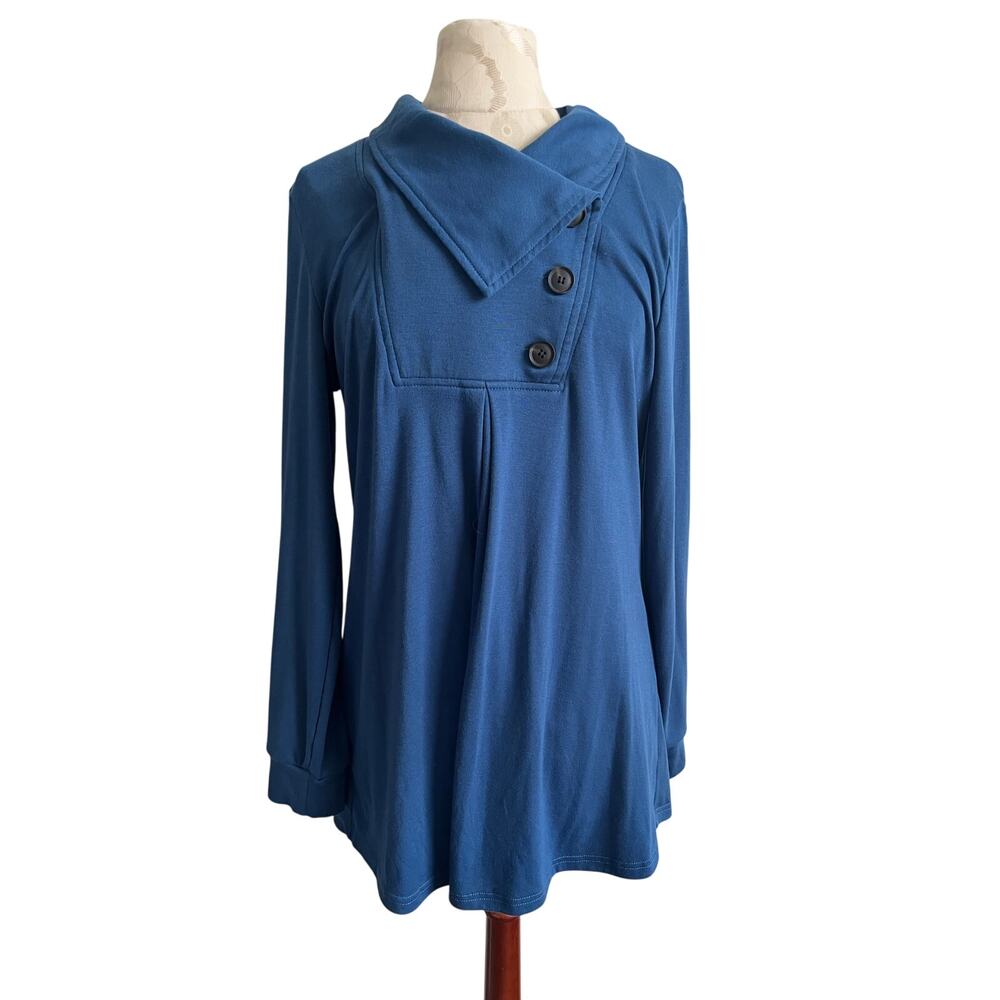 Timeson Long Sleeve Button Lapel Collar Large